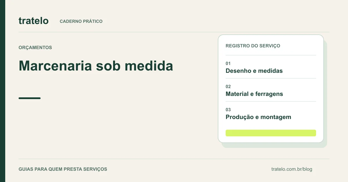 Guia visual: Marcenaria sob medida. Desenho e medidas; Material e ferragens; Produção e montagem.